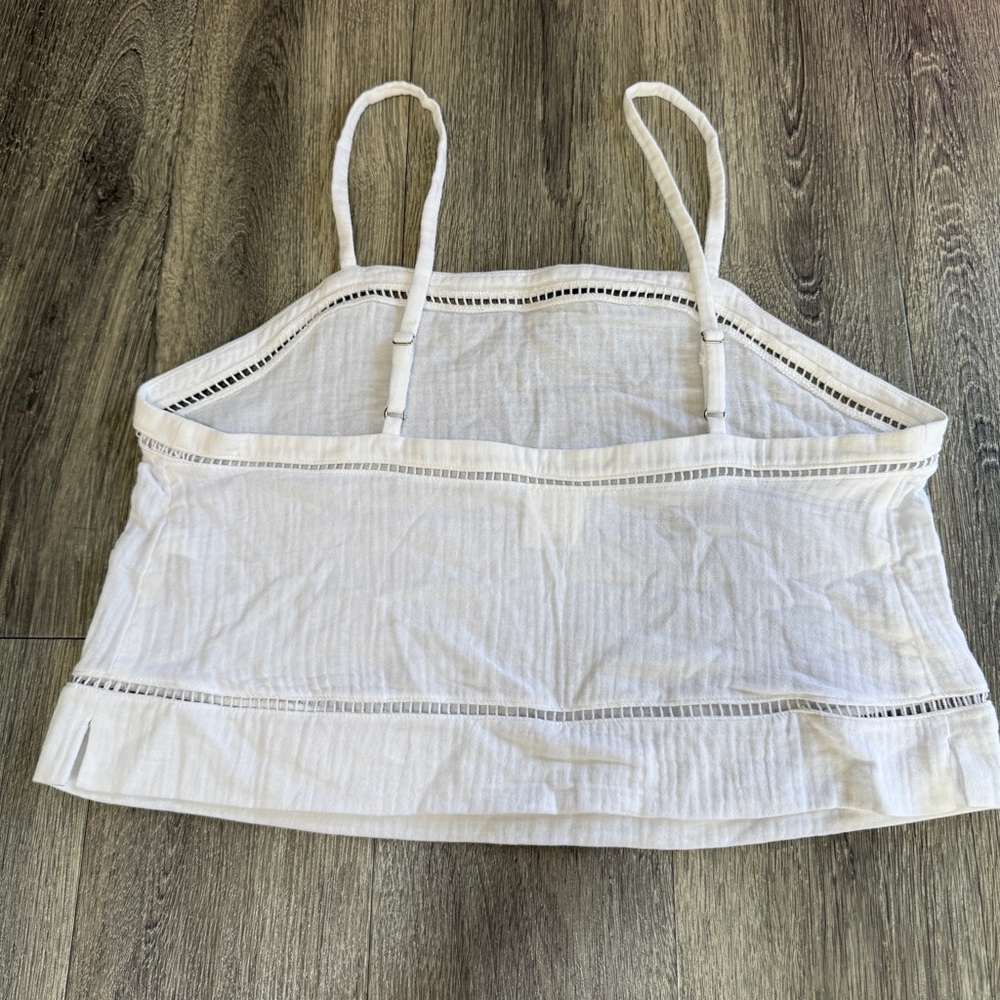 Soma White 100% Cotton Gauze Cropped Cami Size S - Picture 4 of 7